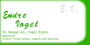 endre vogel business card